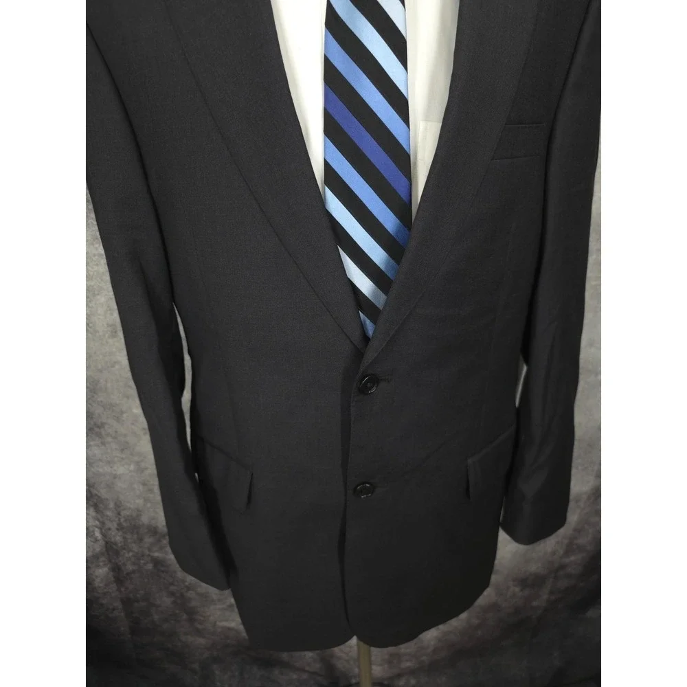 Jos A Bank Signature Gold Blazer Jacket Men 41L Black Sports Coat 2 Buttons Wool